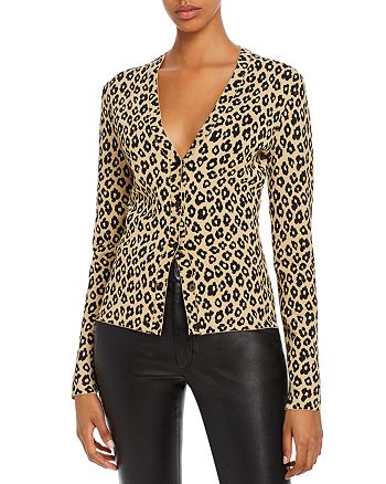 Theory - Glosse Leopard-Printed V-Neck Cardigan