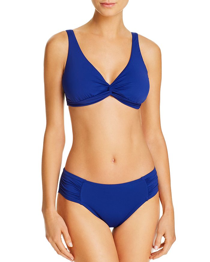 Pearl High-Waist Twist-Front Bikini Bottoms