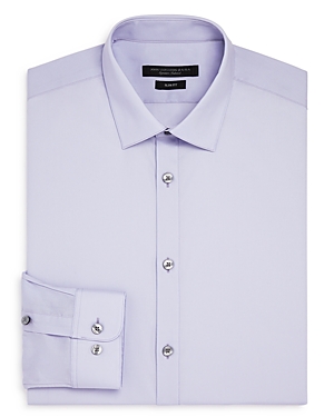John Varvatos Rick Basic Slim Fit Dress Shirt In Lilac Mist