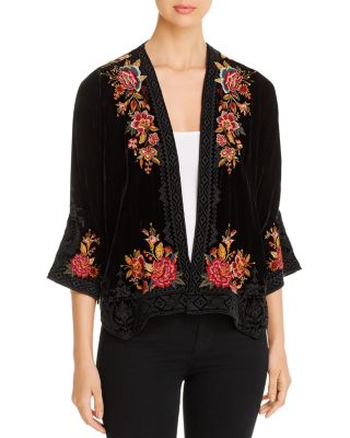 Johnny Was Zaret Embroidered Velvet Bolero Jacket Bloomingdale s