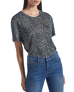 CURRENT ELLIOTT CURRENT/ELLIOTT THE CLARY LEOPARD PRINT LINEN TEE,19-5-005809-TS01036