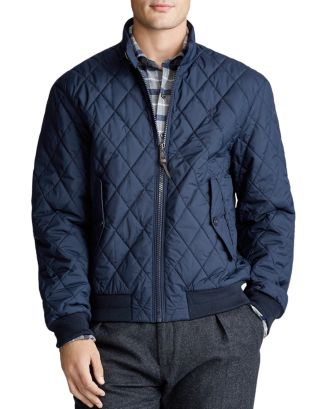 Quilted jacket with embroidered logo on the chest, Polo Ralph Lauren, navy  blue
