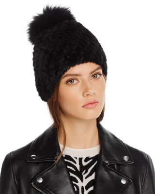 Max Mara Delia Mink Fur Knit Hat 