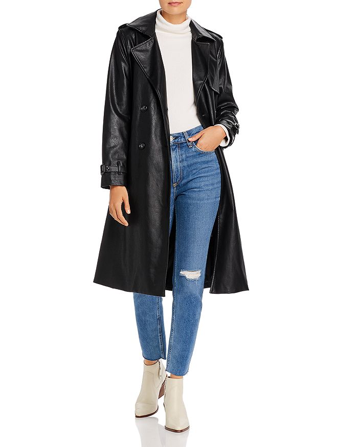 APPARIS LUCIA FAUX-LEATHER TRENCH COAT,R38