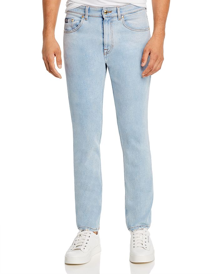 Versace Jeans Couture Patch Pocket Skinny Fit Jeans In Indigo