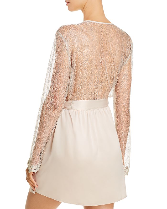 Shop Flora Nikrooz Showstopper Charmeuse Cover-up Robe In Champagne