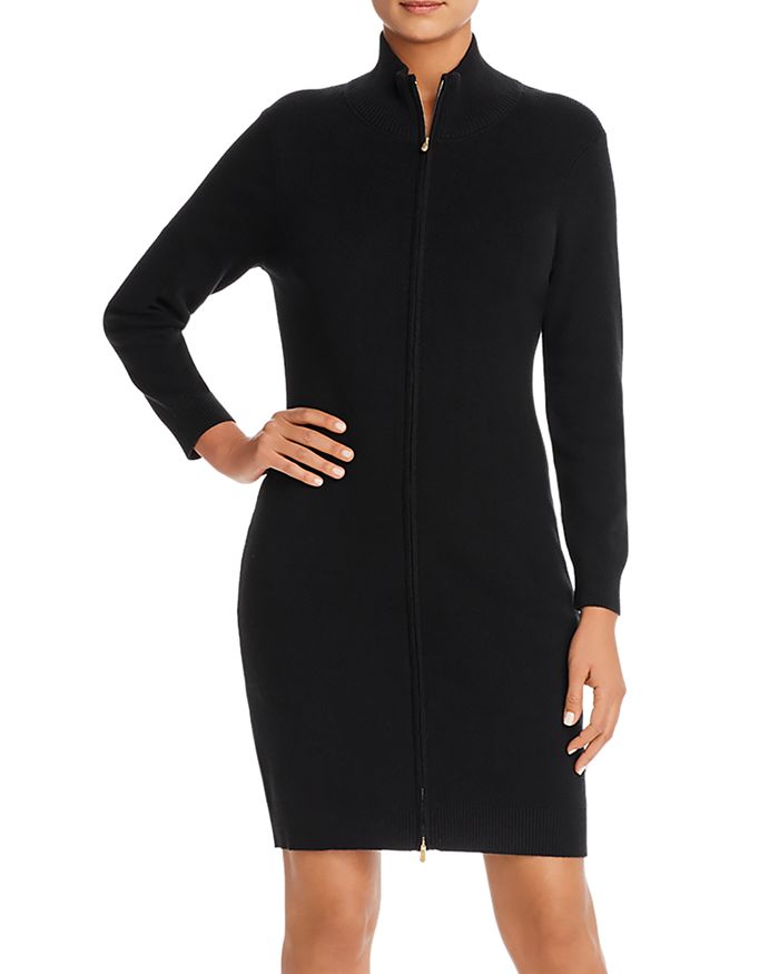 Tommy Bahama Pickford Zip-front Sweater Dress In Black