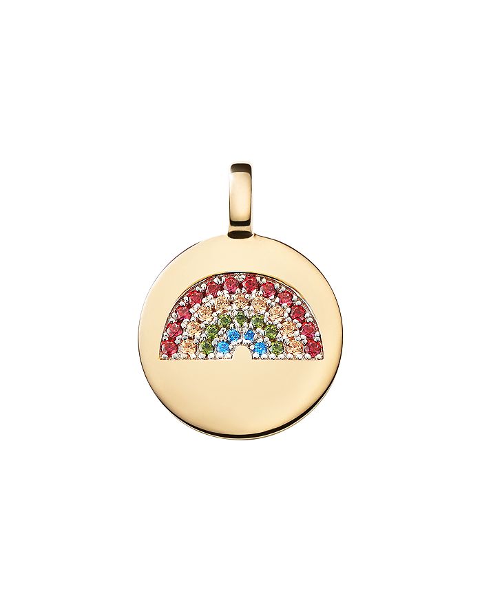 Charmbar Reversible Rainbow Charm In Sterling Silver Or 14k Gold-plated Sterling Silver In Rainbow/gold