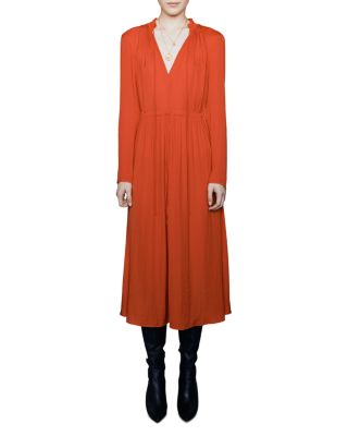 maje long red dress Maje Printed Satin Dress in Red  UFO No More