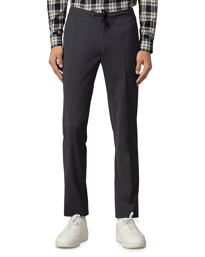 Sandro Alpha Tapered Drawstring Pants In Heather Charcoal Gray