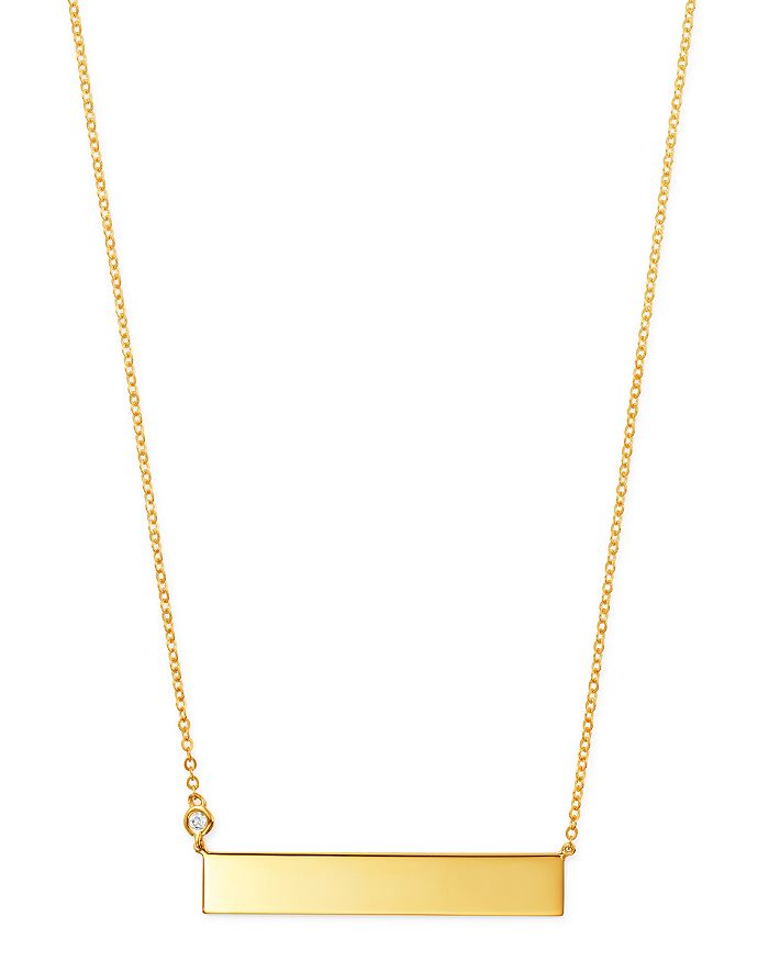 Bloomingdale's Diamond Bar Pendant Necklace In 14k Yellow Gold, 0.03 Ct. T.w. - 100% Exclusive