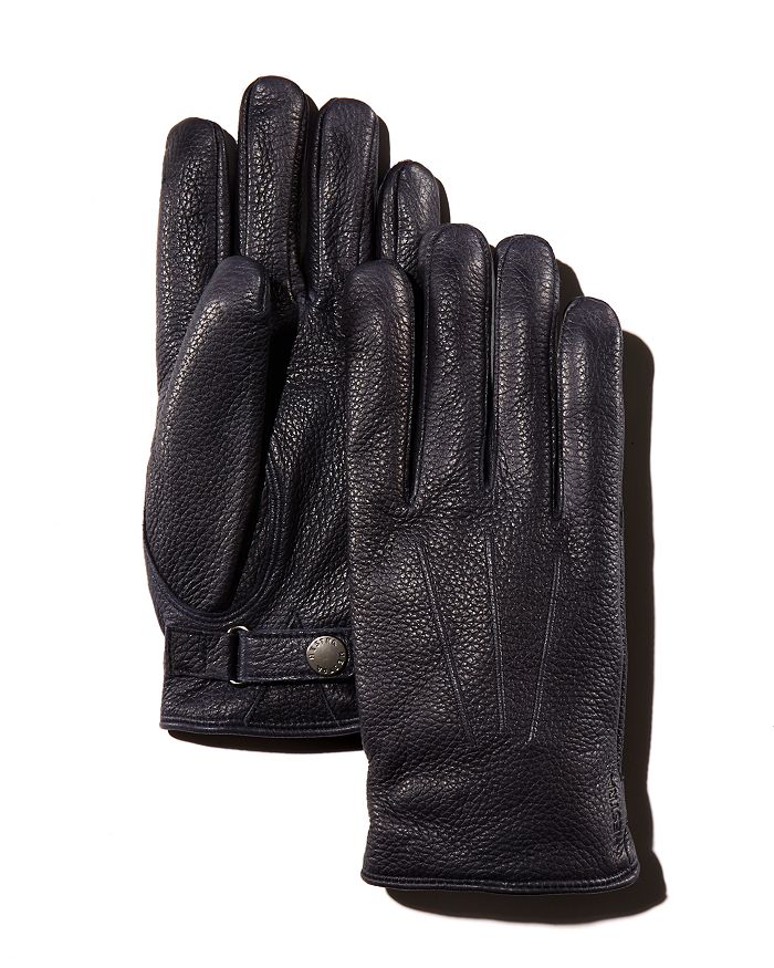 Hestra Eldner Leather Gloves In Navy