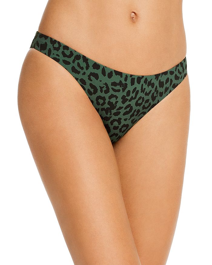 Aqua Swim Leopard Print Basic Scoop Bikini Bottom - 100% Exclusive In Cactus