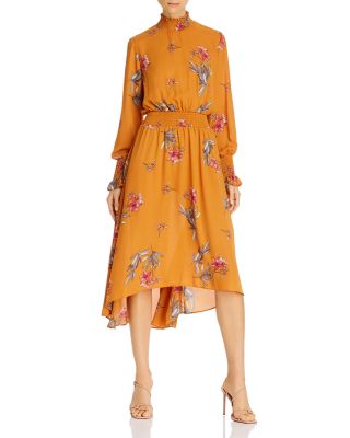 nanette lepore smocked high neck dress