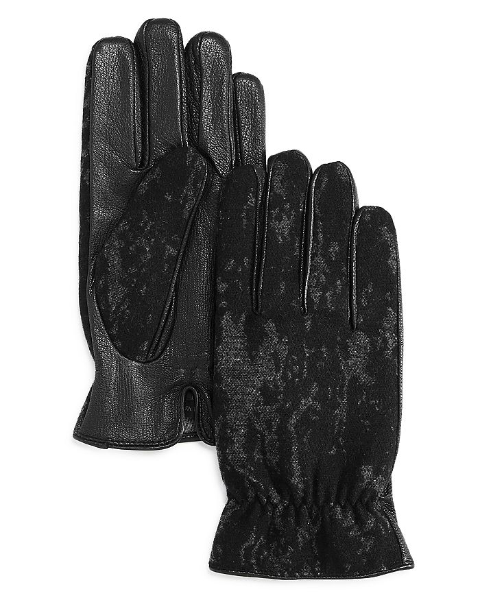 John Varvatos Touch Tech Pebbled Gloves In Black Multi