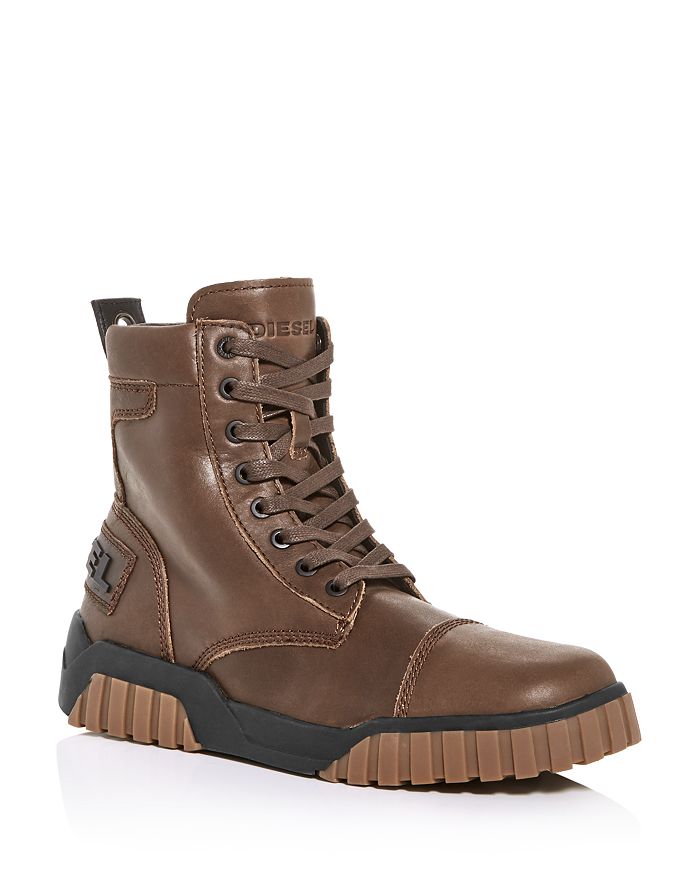 Diesel Men's H-rua Am Lace-up Boots In Brown