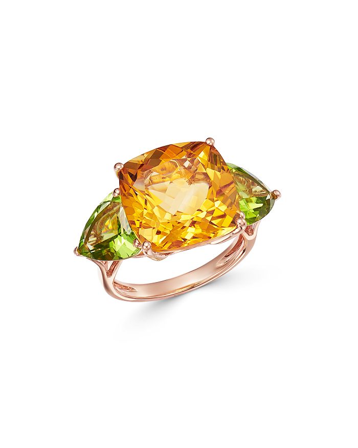 Bloomingdale's Citrine & Peridot Ring In 14k Rose Gold - 100% Exclusive In Multi/rose Gold