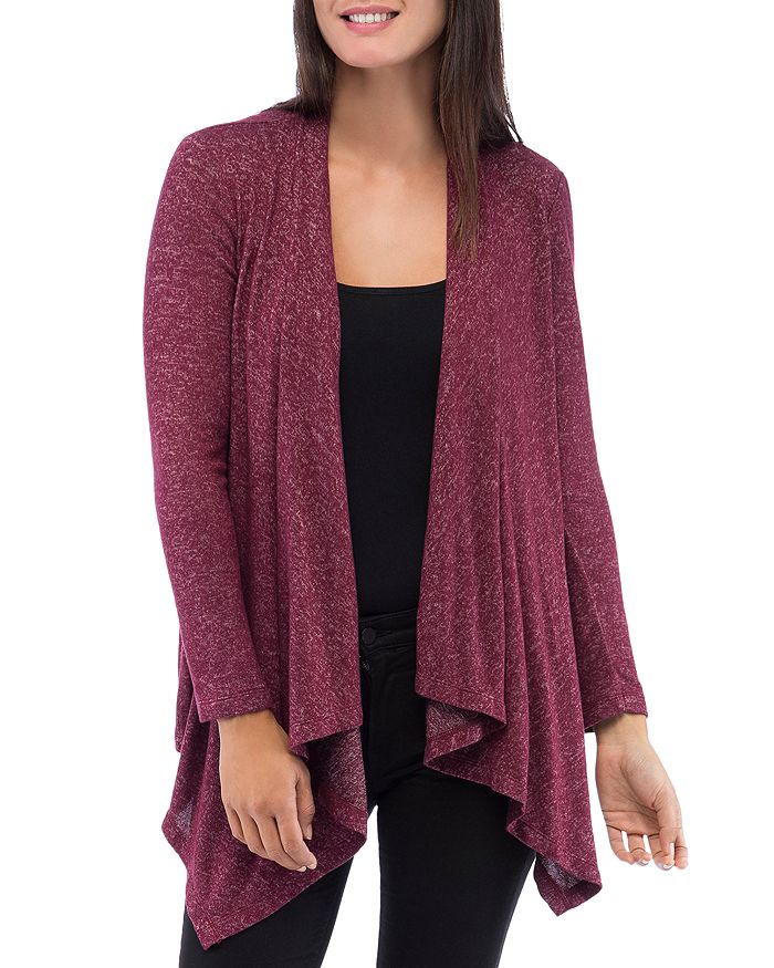 B Collection By Bobeau Amie Waterfall Cardigan In Windsor Wine