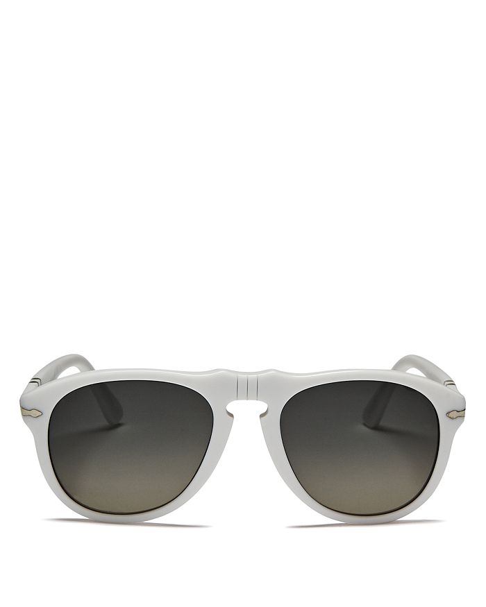 Persol Men's Gradient Translucent Keyhole Aviator Sunglasses In White/gray Gradient