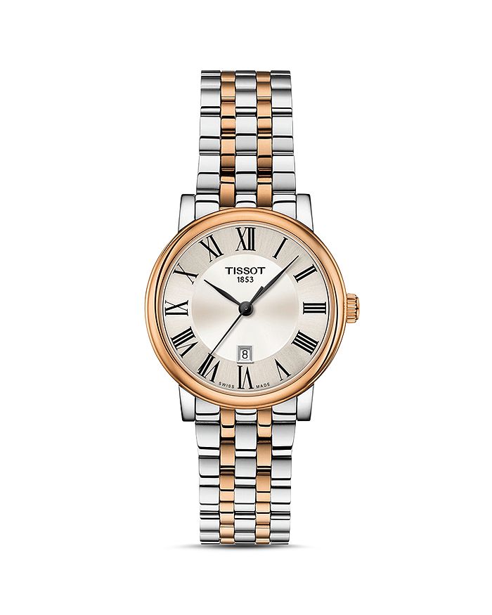 Tissot T-classic Carson Quartz Bracelet Watch, 40mm In Silver/rose Gold