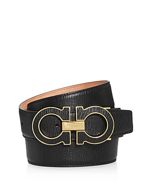 Salvatore Ferragamo Men's Double Gancini Leather Belt