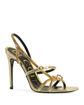 Gucci Women's Leather Sandals with Crystals | Bloomingdale's