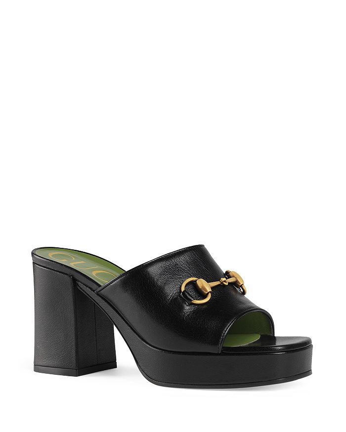 Gucci women's block heel platform slide sandals 2025