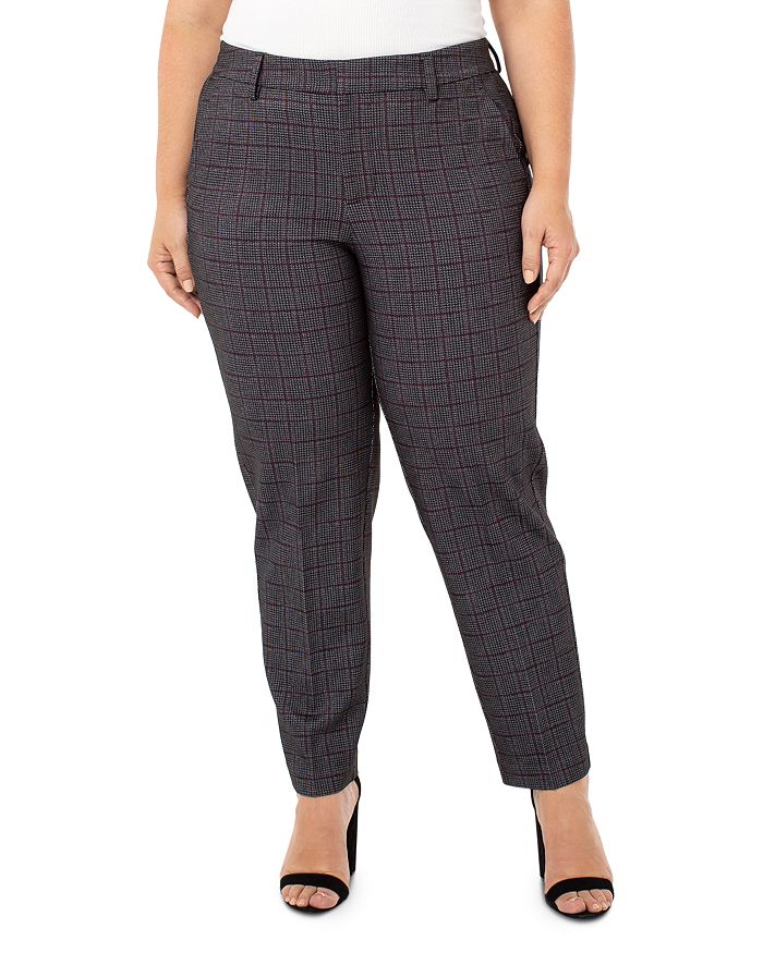 LIVERPOOL LOS ANGELES PLUS KELSEY PLAID KNIT trousers,LY5084S08