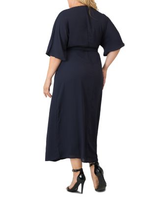 Olivia Kimono-Sleeve Maxi Wrap Dress