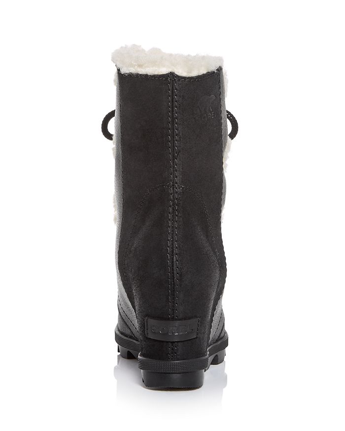 sorel joan of arctic ii leather waterproof wedge bootie