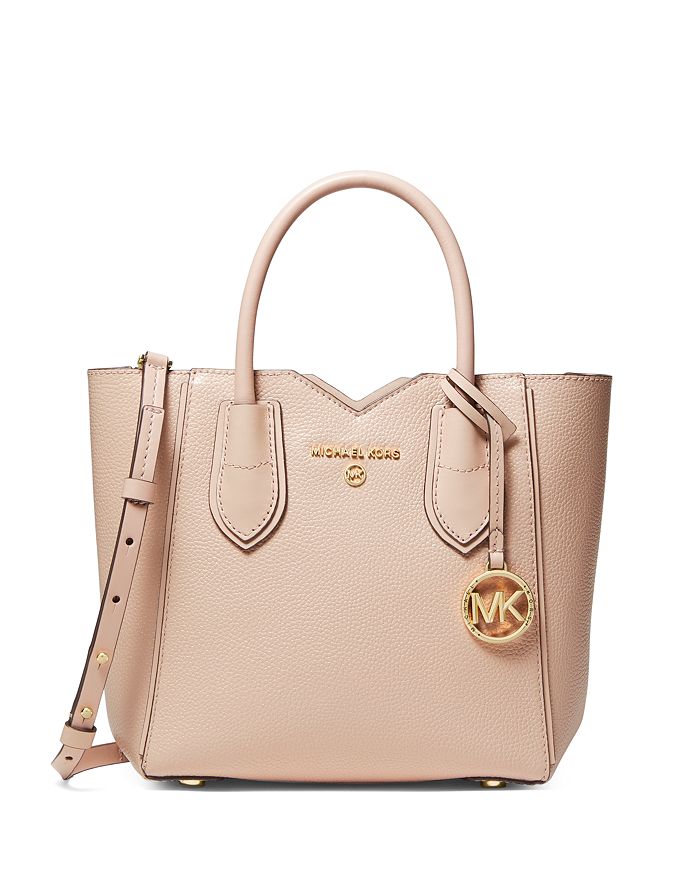 Michael Michael Kors Mae Small Leather Satchel In Soft Pink/gold