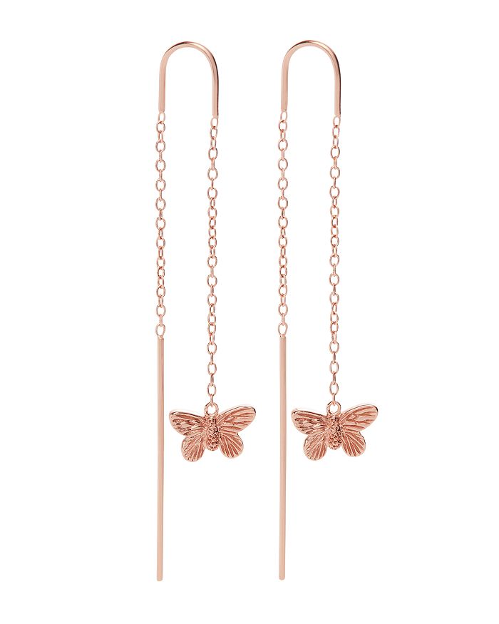 OLIVIA BURTON BUTTERFLY THREADER EARRINGS IN 18K ROSE GOLD- OR GOLD-PLATED STERLING SILVER,OBJMBE09