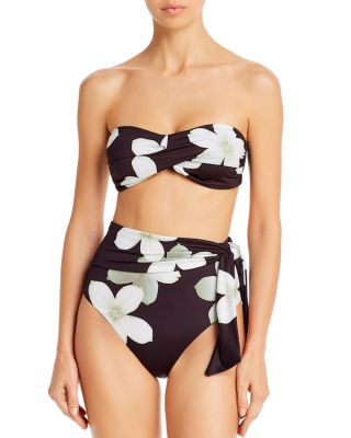 high waisted bikini and bandeau