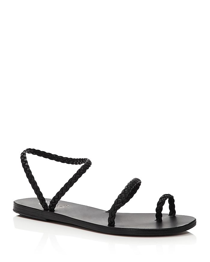 Ancient Greek Sandals Eleftheria Braided Leather Sandals In Black