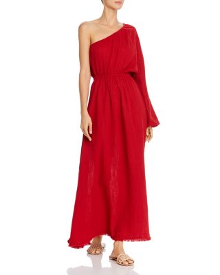 red carter one shoulder cover up