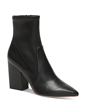 Loeffler Randall Pointed-toe Leather Ankle Boots In Black Leather