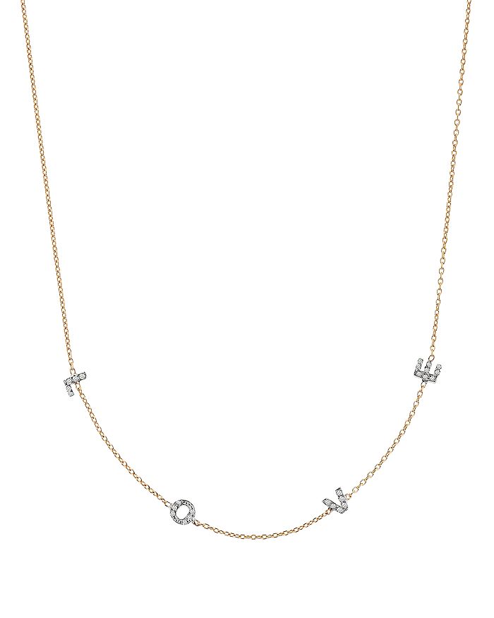 Kismet By Milka 14k Rose Gold Diamond Love Necklace, 18 In White/rose Gold