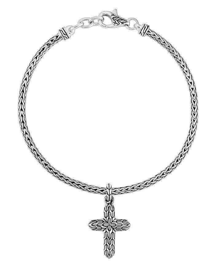 JOHN HARDY Sterling Silver Cross Charm Classic Chain Bracelet ...
