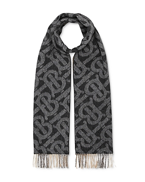 BURBERRY MONOGRAM & CHECK BRUSHED CASHMERE SCARF,8022407