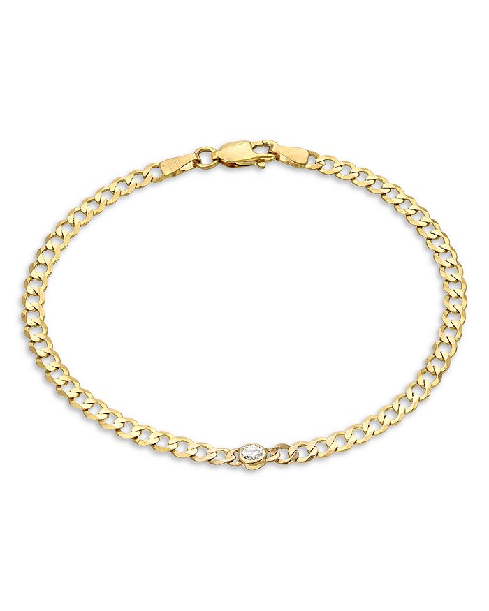 Zoe Lev 14k Yellow Gold Diamond Evil Eye Bracelet In White/gold | ModeSens