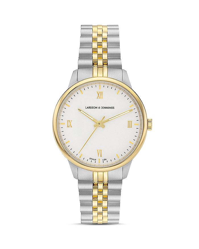 Larsson & Jennings Vivid Two-tone Link Bracelet Watch, 38mm In White/multi