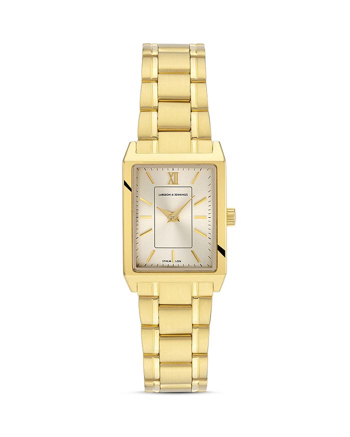 Larsson & Jennings Weworewhat For  Gold-tone Link Bracelet Watch, 22mm In White/gold