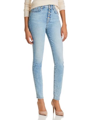 7 For All Mankind Button Fly 2024 High Waist Skinny Jeans