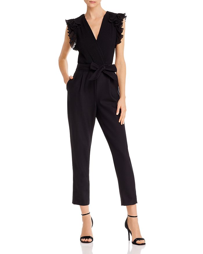 REBECCA TAYLOR RUFFLE TRIMMED JUMPSUIT,019118P356