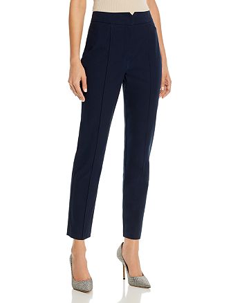 Rebecca Taylor Straight-Leg Notched-Front Ankle Pants | Bloomingdale's
