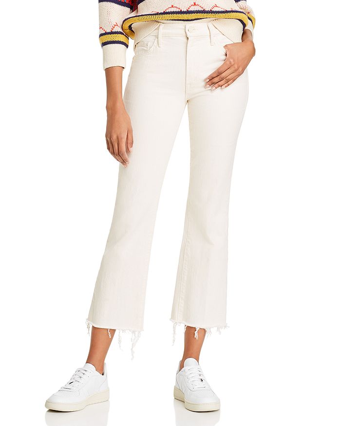 MOTHER The Insider Ankle Fray Flared Jeans in Act Natural | Bloomingdale's