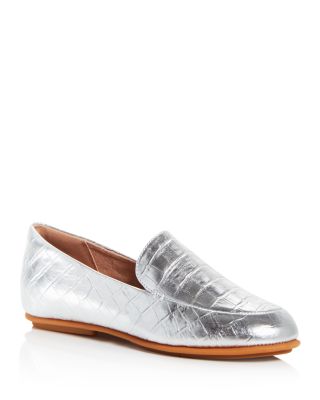 Lena Croc-Embossed Loafers 