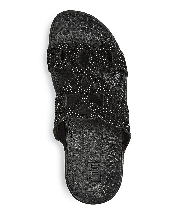 FITFLOP FITFLOP WOMEN'S ELORA CRYSTAL WEDGE SLIDE SANDALS