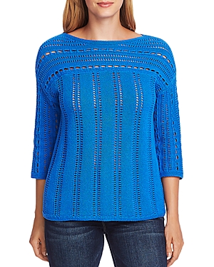 VINCE CAMUTO BOAT-NECK OPEN-STITCH SWEATER,9069217