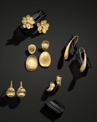 18K Yellow Gold Africa Constellation Medium Diamond Drop Earrings